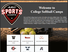 Tablet Screenshot of collegesoftballcamps.com